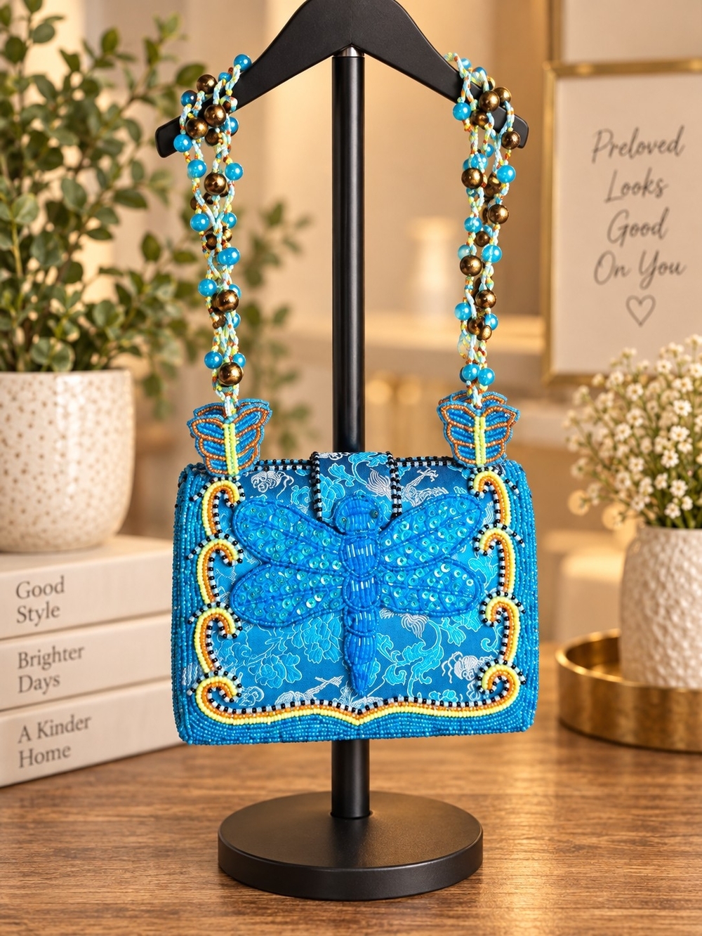 Mary Frances "I Can Fly" Beaded Dragonfly Handbag Rare Collectible 3DTopHandbag